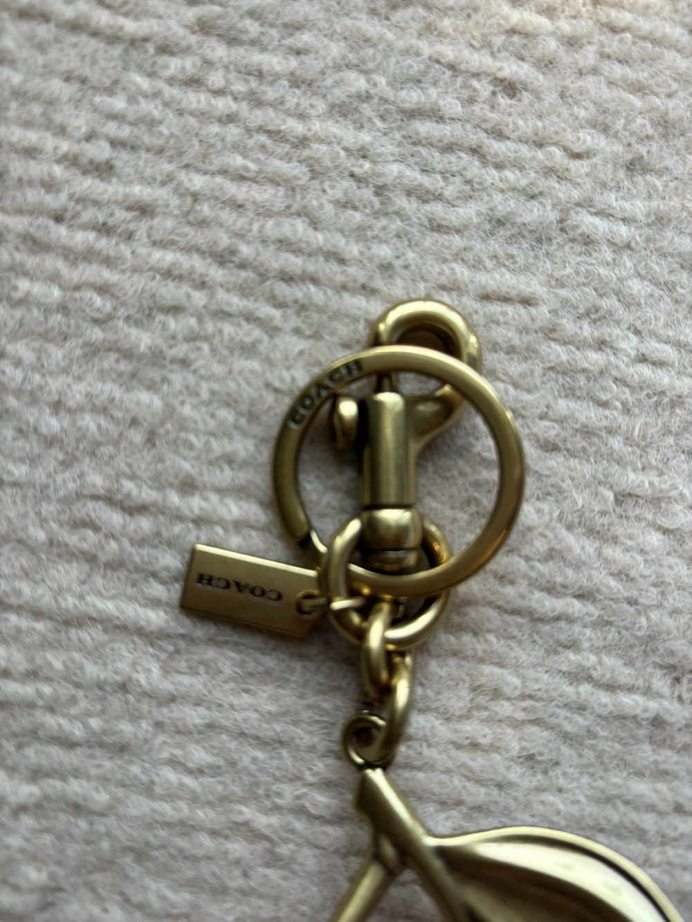 COACH Pink Glitter Cherry Bag Charm with Gold Hardware - Picture 2 of 3